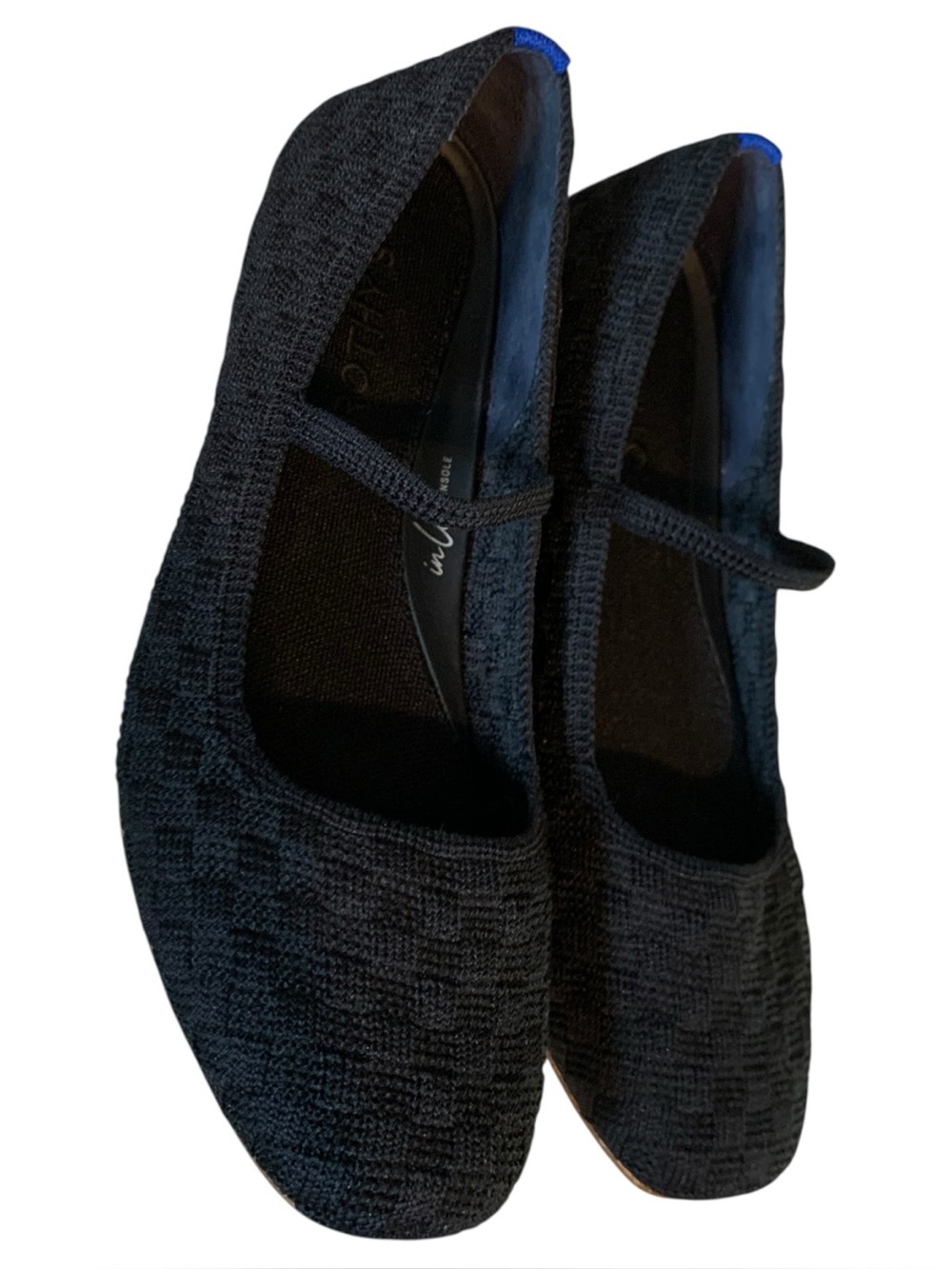 Rothy’s The Max Square Mary Jane Black Checkered Women’s 8 Knit Flats Like New - Picture 10 of 11